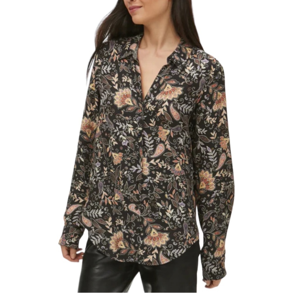 Michael Stars Cam Printed Button Down Shirt Blouse Top W-765 Plus Size 3X